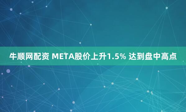 牛顺网配资 META股价上升1.5% 达到盘中高点