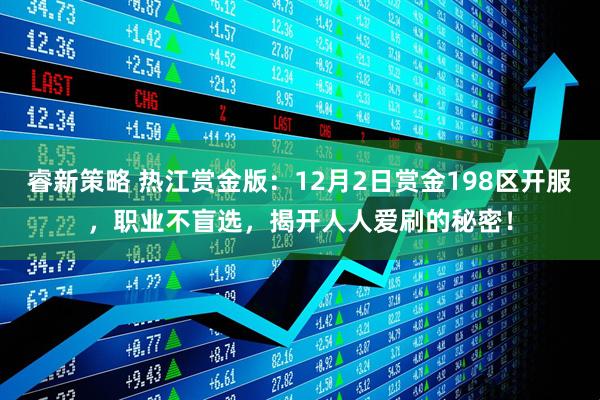 睿新策略 热江赏金版：12月2日赏金198区开服，职业不盲选，揭开人人爱刷的秘密！